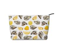 Huîtres et mandarines,Trousse de Toilette en Velours côtelé, Trousse de Maquillage Portable pour Les Voyages