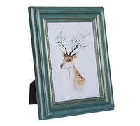 HUIXIANG Cadre Photo 13x18cm Vintage Portrait Cadres Rétro Rustique Posters Frames Antique Horizontal Vertical sur Table Mural Cadeau pour Amis Anniversaire Décor Bureau à Domicile (Turquoise/Bleu)