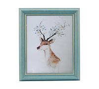 HUIXIANG Cadre Photo 20x25cm Vintage Cadres Portrait Rétro Rustique Posters Frames Antique Horizontal Vertical sur Table Mural Cadeau pour Amis Anniversaire Decor Bureau à Domicile (Turquoise/Bleu)