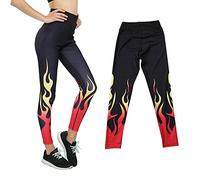 Huixin Motif De Flamme Pantalon De Jogging Young Styles Leggings De Yoga pour Femmes Leggings pour Femmes Leggings À Rayures Sportswear Fitness Pantalon Imprimé À La Flamme (Color : Colour, Size : S)