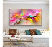 Huiyaro Diamond Painting Paysage coloré abstrait 5D Kit Broderie Diamant,Grand Format Bricolage Forage Complet Cristal Strass Point de Croix Artisanat Murale à Maison Décor Square Drill,60x120cm