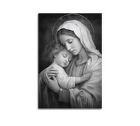 HUIYHB Poster religieux La Vierge Marie et l'enfant 1 affiche décorative sur toile murale et image d'art moderne pour chambre à coucher (20 x 30 cm)
