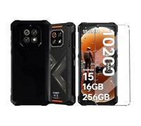 HuiYouMY Coque 2 en 1 compatible avec Cubot KingKong ES 3 coque de téléphone avec 1 protection d'écran en verre trempé, coque fine en TPU souple, antichoc et anti-rayures