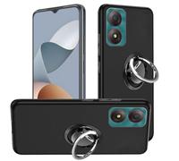 HuiYouMY Coque Anti Casse Protection Compatible with ZTE Blade A34 et 1*Anneau Coque de Protection Compatible with ZTE Blade A34 étui Housse Etui Protection Antichoc,Black