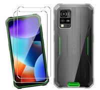 HuiYouMY Coque pour Blackview BV4800/BV4800 SE/BV4800 Pro (6.56") avec 2 Pièces Verre Trempé Protection écran, Transparent Silicone TPU Souple Etui Housse Anti-Rayures Antichoc Case - Clear