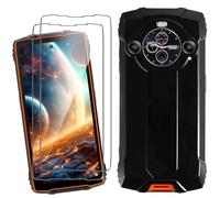 HuiYouMY Coque pour Blackview BV8200 (6.5") avec 2 Pièces Verre Trempé Protection écran, Black Silicone TPU Souple Etui Housse Anti-Rayures Antichoc Case - Noir