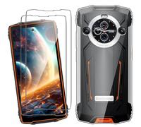 HuiYouMY Coque pour Blackview BV8200 (6.5") avec 2 Pièces Verre Trempé Protection écran, Transparent Silicone TPU Souple Etui Housse Anti-Rayures Antichoc Case - Clear