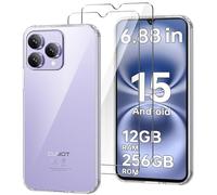 HuiYouMY Coque pour Cubot A40 (6.88") avec 2 Pièces Verre Trempé Protection écran, Transparent Silicone TPU Souple Etui Housse Anti-Rayures Antichoc Case - Clear