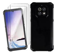 HuiYouMY Coque pour Cubot Kingkong ES 3 (6.74") avec 2 Pièces Verre Trempé Protection écran, Black Silicone TPU Souple Etui Housse Anti-Rayures Antichoc Case - Noir