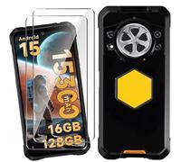 HuiYouMY Coque pour Cubot Kingkong Power 5 (6.88") avec 2 Pièces Verre Trempé Protection écran, Black Silicone TPU Souple Etui Housse Anti-Rayures Antichoc Case - Noir