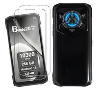 HuiYouMY Coque pour Doogee Blade 20 Play (6.6") avec 2 Pièces Verre Trempé Protection écran, Black Silicone TPU Souple Etui Housse Anti-Rayures Antichoc Case - Noir