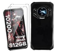 HuiYouMY Coque pour Doogee S119 (6.72") avec 2 Pièces Verre Trempé Protection écran, Black Silicone TPU Souple Etui Housse Anti-Rayures Antichoc Case - Noir