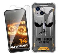 HuiYouMY Coque pour Oukitel G2 (6.0") avec 1 Verre Trempé Protection écran, Transparent Antichoc Souple TPU Etui Housse Bumper Protection Case - DUO5