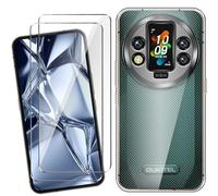 HuiYouMY Coque pour Oukitel WP200 Pro (6.7") avec 2 Pièces Verre Trempé Protection écran, Transparent Silicone TPU Souple Etui Housse Anti-Rayures Antichoc Case - Clear
