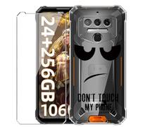 HuiYouMY Coque pour Oukitel WP23/Oukitel WP23 Pro/Oukitel WP23 Plus (6.52") avec 1 Verre Trempé Protection écran, Transparent Antichoc Souple TPU Etui Housse Bumper Protection Case - DUO5