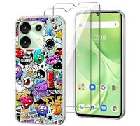 HuiYouMY Coque pour Umidigi G9 5G/G9T/G9C/G9A (6.75") avec 2 Pièces Verre Trempé Protection écran, Transparent Silicone TPU Souple Etui Housse Anti-Rayures Antichoc Case - XS40