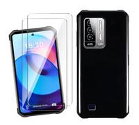 HuiYouMY Housse pour Oukitel WP27 Coque Silicone + [2 Pezzi] Film Protection Verre Trempé, Black Souple Forte Protection TPU Cover Case Etui Bumper Coque (6.78") - Noir