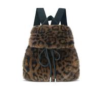 HuiYStar Mini Sac à Dos pour Filles et Femmes,Joli Sac à Main en Peluche Guépard,Petit Sac à Dos en Fausse Fourrure