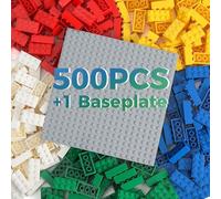 HUIZDQ 2X4 500 Pièces de Blocs de Construction, Lot Classique de Petits Blocs, Ensemble de Briques de Construction Classique Ensemble de Briques de Construction de Base Compatible avec Toutes les