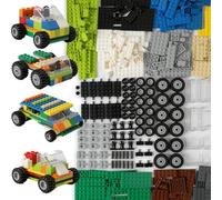 HUIZDQ Lot de 150 blocs de construction pour roues et essieux, pneus de voiture, 300 blocs de construction, compatibles avec les principales marques, garçons et filles à partir de 6 ans