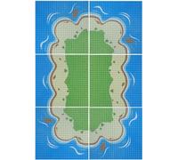 HUIZDQ Plaques de Base d'île 6 pièces, pièces de Construction compatibles avec Tous Les Leaders, pour Enfants à partir de 3 Ans, 4 Courbes, 2 Droites, 10" x 10"