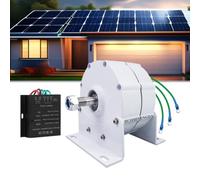 HUIZHITENGDA 12v,Générateur à Aimant Permanent 12000W 12V ou 24V, kit Complet de Moulin à Vent à Courant Alternatif 110V/220V à Faible Vitesse pour Usage Domestique (Blanc)