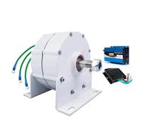 HUIZHITENGDA 12v, Générateur d'éolienne Basse Vitesse 1500W 220V-12V, alternateur AC/DC à énergie Gratuite avec Base, générateur à Aimant Permanent DIY pour éolienne/Turbine hydraulique (Blanc)