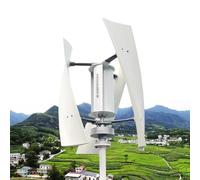 HUIZHITENGDA 12v,Générateur d'éolienne Vertical à 3 pales Générateur d'éolienne en Fibre de Nylon 12V / 24V / 48V / 220V 6000W pour Le Jardin et la Maison (Blanc)