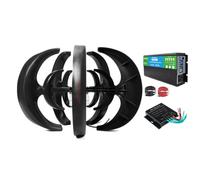 HUIZHITENGDA 12V,Kit De Générateur D'éolienne 3000W, 12V / 24V / 48V / 220V W / 5 Lames Et Contrôleur De Chargeur Noir Lanterne Moulin À Vent Silencieux AC Générateurs D'aimants Permanents