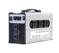 HUIZHITENGDA 1500 Watt Pure Sine Wave Inverter 12V/24V/48V/60V/72V DC À 110V 220V AC Convertisseur Pic 3000W avec 5 Sorties AC pour RV, Camion, Solaire, Inverseur D'énergie,48v to 220v