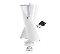 HUIZHITENGDA 1500W 2 Lames Générateur D'éoliennes De L'axe Vertical 12V 24V 48V Kit De Moulin À Vent avec Contrôleur pour La Production D'énergie Éolienne À Domicile Et Extérieure (Blanc),48V
