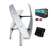 HUIZHITENGDA 24v,Générateur d'éolienne de Moulin à Vent 3000W, 12V 24V 48V Kit Complet de système d'alimentation Générateur électrique Appareil ménager à énergie Libre (avec onduleur)