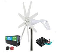 HUIZHITENGDA 24v,Générateur d'éolienne Horizontal 1000W-3000W, générateur de Puissance à Basse Vitesse Éolienne 48V 220V avec onduleur Utilisation à Domicile pour Les cabines ou la Maison