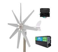 HUIZHITENGDA 48V,Éolienne Maglev à axe Vertical 3000W 12V-220V 8 pales, Moulin à Vent Domestique à énergie Libre Direction au Vent réglable et Vitesse du Vent de démarrage de 2,5 m/s