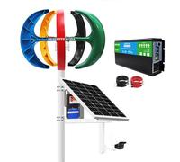HUIZHITENGDA 48v,Éolienne Portable 3000W pour la Maison - Générateur d'énergie 12V / 24V avec 5 pales en Fibre de Nylon Alternateur à Aimant Permanent (avec onduleur)