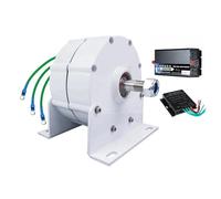 HUIZHITENGDA 48v, Générateur D'aimants Permanents sans Engrenage 3000W, avec Convertisseur De Tension 12V 24V 48V 220V Générateur D'aimants Permanents À Faible RPM (avec Base)