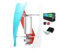 HUIZHITENGDA 48v,Générateur D'Éolienne Silencieux De Haute Qualité, 3 Pales 12V 24V 48V 220V Kits D'Éoliennes avec Contrôleur MPPT Et Onduleur Adapté Au Camping Et Aux Cours (3000W)