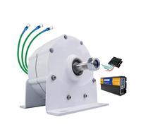 HUIZHITENGDA 48v, Low RPM 4000w Permanent Magnet Generator, 220v 48v 24v 12v Gearless AC Generator DIY Three-Phase Alternateur Convient pour Les éoliennes/hydroturbines (avec Base)