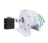 HUIZHITENGDA Générateur à Aimant Permanent sans engrenage Neuf 19000W 12V 24V 48V, générateur à Aimant Permanent Silencieux pour éoliennes et turbines (Blanc, avec Base),220v