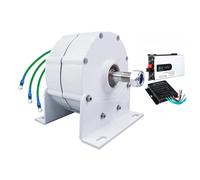 HUIZHITENGDA Générateur À Aimant Permanent sans Engrenages De 6000 W, avec Moteur Générateur Triphasé Basse Vitesse Et Onduleur 12V 24V 48V pour Éoliennes Et Turbines Hydrauliques (avec Socle),12v