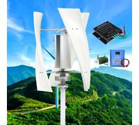 HUIZHITENGDA Générateur De Moulin À Vent 9000W 12V-220V 3 Blade Wind Turbine Generator W/Controller Maglevs Wind Generator Kit pour Bateaux, Terrasses, Cabines Ou Maison (Blanc),220V
