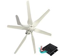 HUIZHITENGDA Générateur d'éolienne 20000W - Éolienne 12V étanche IP67 pour Bateau et Usage Maritime, éoliennes domestiques Blanches à 6 pales avec contrôleur de Charge MPPT,24v