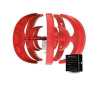 HUIZHITENGDA Générateur d'éolienne de Camping Portable 12V-220V - 3500W avec contrôleur MPPT Générateur d'énergie éolienne Vertical adapté à la Production d'énergie éolienne/Solaire (Rouge),24v