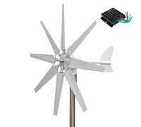 HUIZHITENGDA Générateur d'éolienne Horizontale 12V 24V 48V 10000W | Éolienne verticale à 8 pales, avec contrôleur MPPT, silencieuse, adaptée aux rues/cours