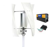 HUIZHITENGDA Générateur Dynamo à Éolienne Verticale 4000W, pour Systèmes Solaires Hors Réseau 12V 24V 48V 220V, Générateur Solaire Portable avec Contrôleur MPPT (3 Ailes),12v