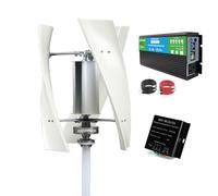 HUIZHITENGDA Générateur éolien Vertical magnétique sans Bruit 20000W, alternateur AC triphasé 12V 24V 48V 220V, 3 pales, Turbine éolienne à axe Vertical pour Jardin extérieur, avec contrôleur,48v