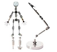 HUIZHITENGDA Kit D'Armature en Stop Motion en Studio pour L'Animation en Stop Motion, W/12Cm-20Cm DIY Marionnettes en Métal Figure Squelettes Assemblage Facile Kits D'Armature en Stop Motion DIY,14cm