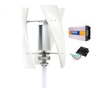 HUIZHITENGDA Kit de générateur d'éolienne 8000W, Turbine éolienne Portable Verticale 3 pales 12V-220V avec régulateur de Charge pour Panneaux solaires et systèmes Hors réseau,48v