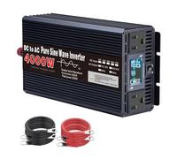 HUIZHITENGDA Onduleur Chargeur Onduleur Sinus Pur 4000W DC 48V Phase Divisée Entrée DC Sortie AC 110V/220V Onduleur Solaire Basse Fréquence avec 2 Prises AC,48VTO220V 50Hz