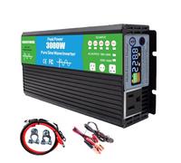 HUIZHITENGDA Onduleur de Voiture à Phase séparée 3000W avec écran LED, convertisseur DC 12V 24V 48V 60V en AC 110V/220V, Onde sinusoïdale Pure, pour extérieur,12vto220v 60hz